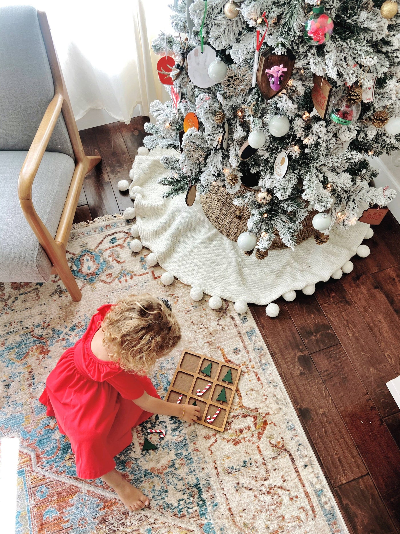 Tic-Tac-Toe Board - Candy Cane vs. Christmas Tree