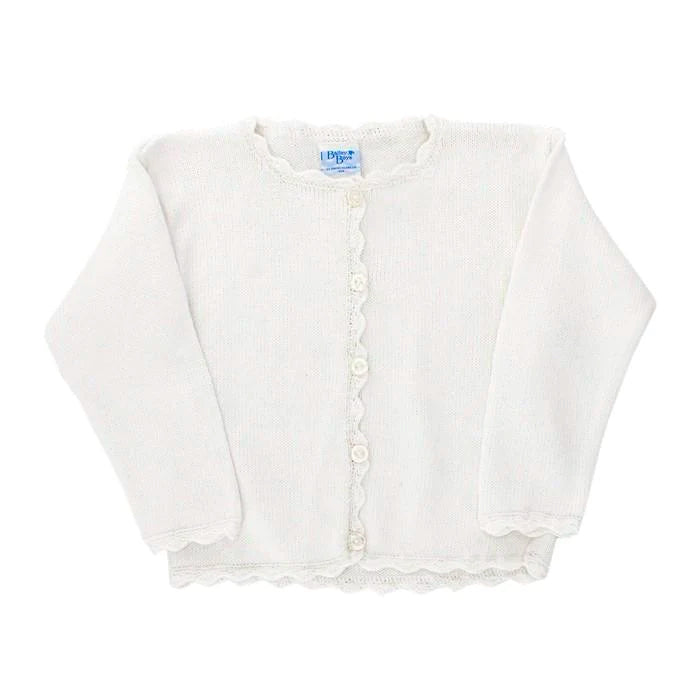 Girls Cardigan Sweater - White