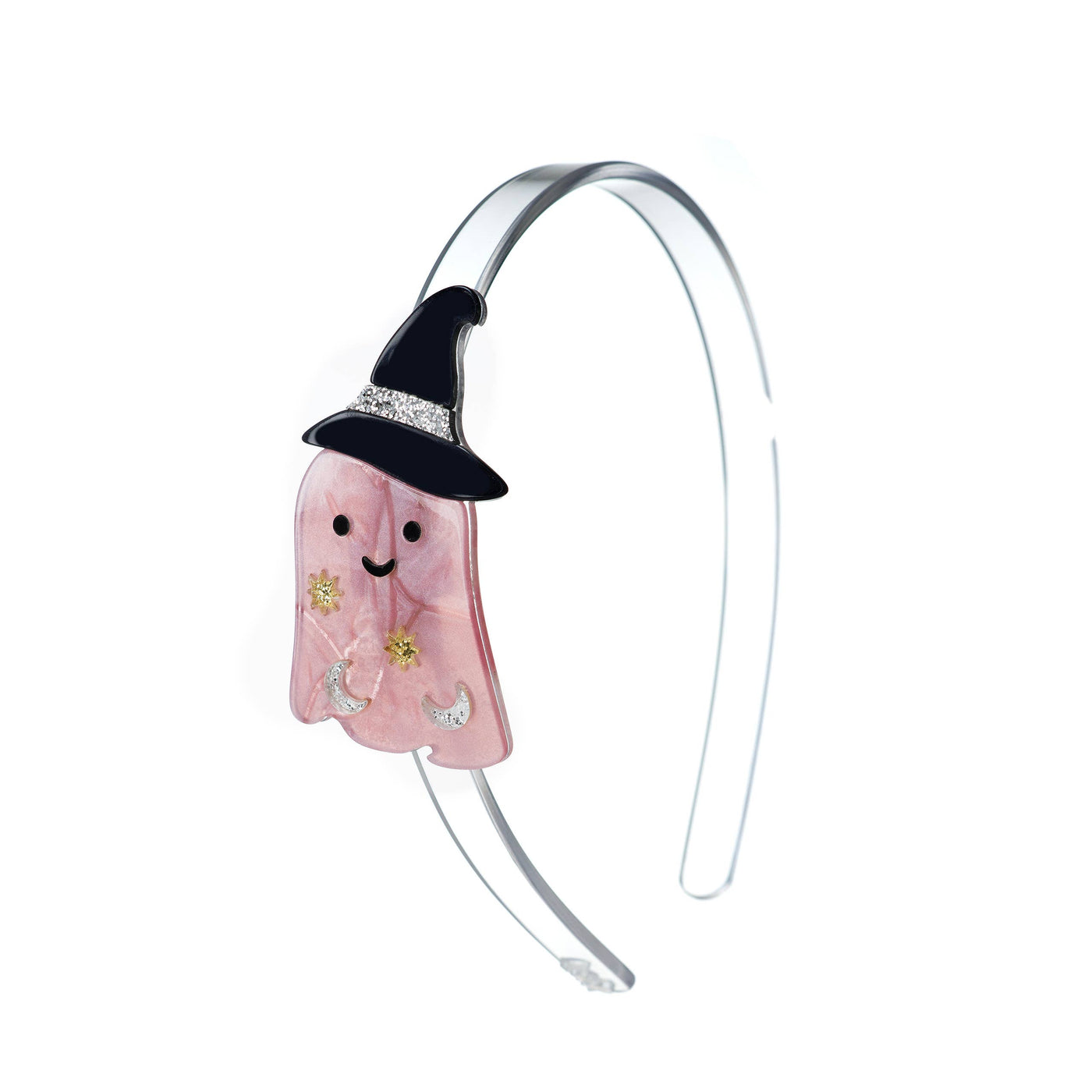 Headband - Ghost Witch Hat Pearlized Pink