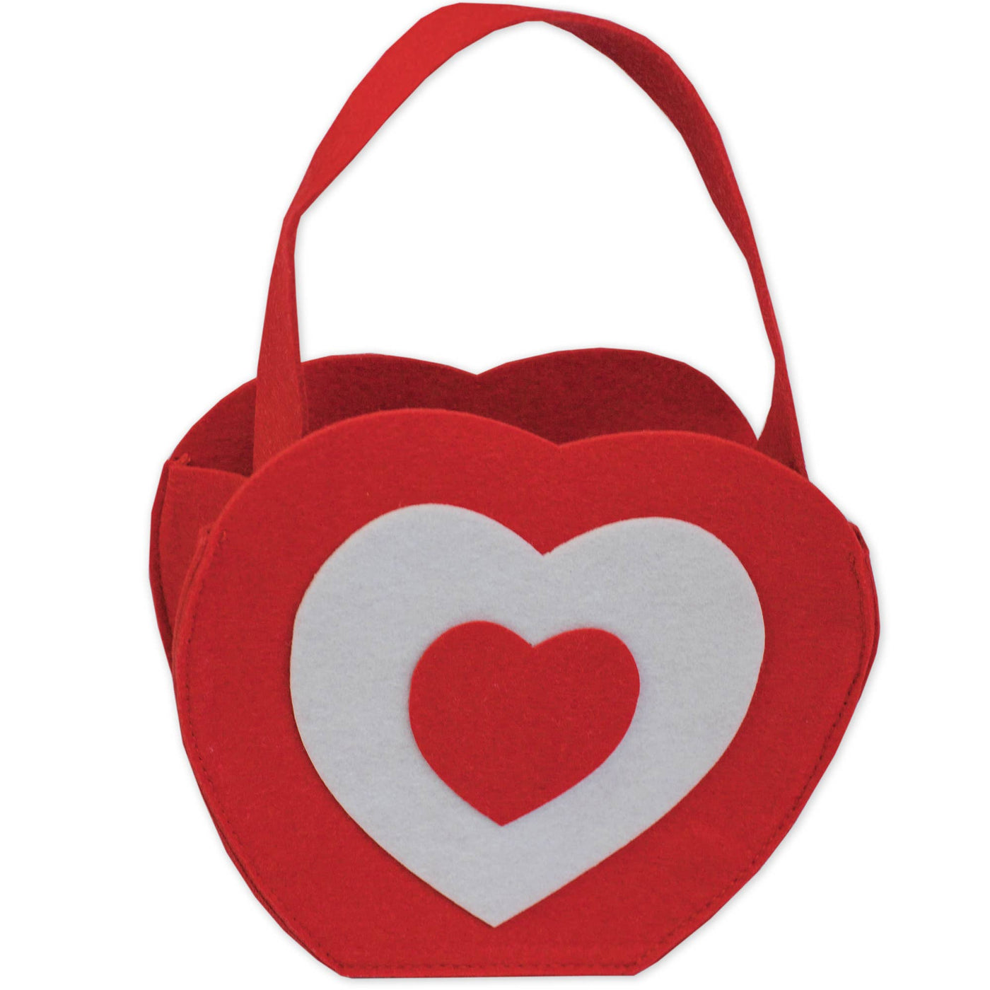 Valentine's day Heart shaped felt bag Red
