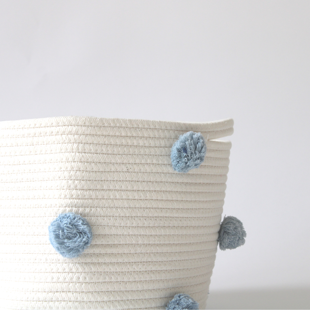 Pom Basket - Medium - Sky Blue