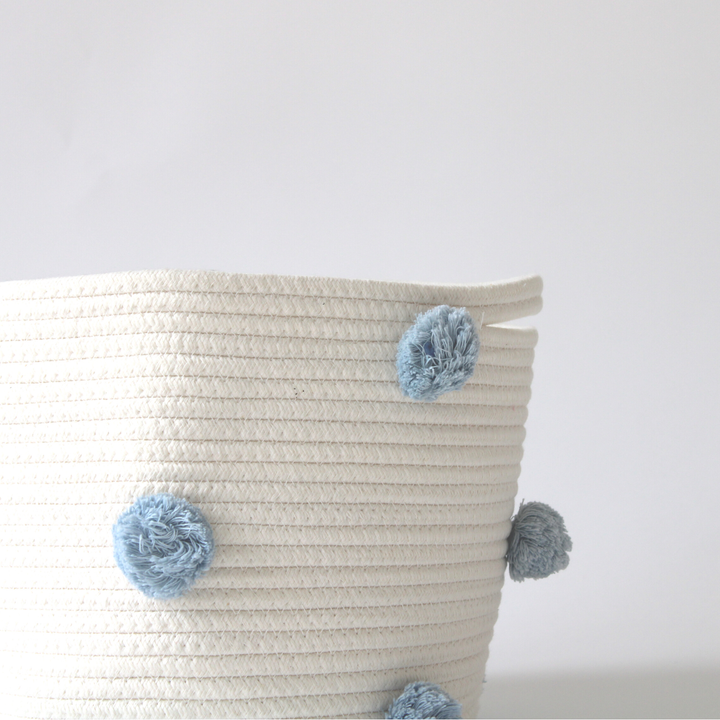 Pom Basket - Medium - Sky Blue