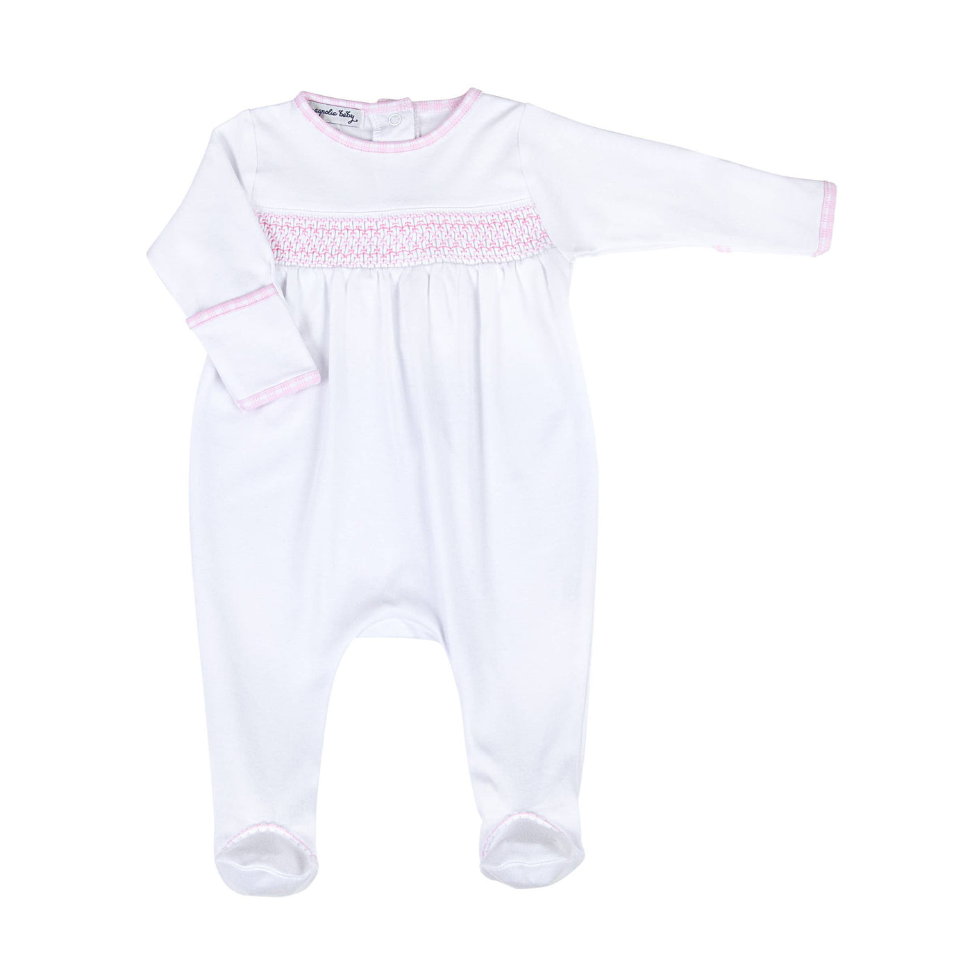 magnolia baby New Beginnings Pink Smocked Footie