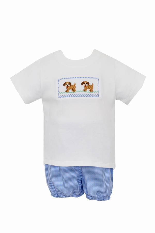 Diaper Cover Set - Smocked Puppies