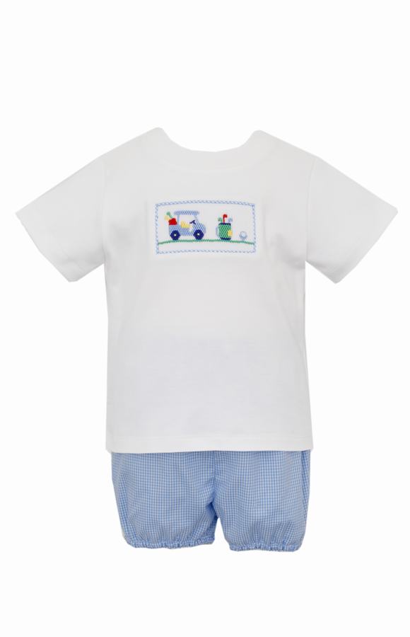 Diaper Cover Set - Smocked Golf Cart