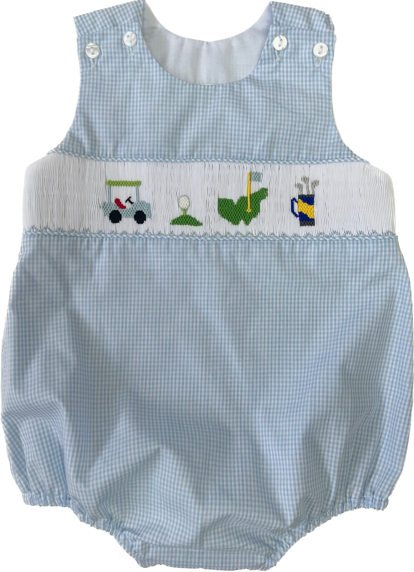 Cam Smocked Bubble - Blue Golf