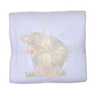 3 Marthas Applique Burp - White Lamb