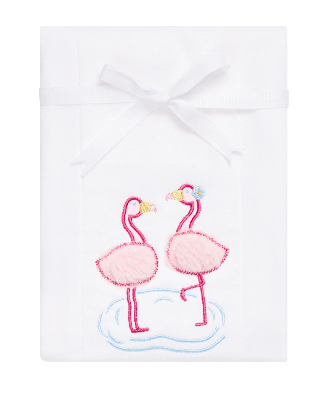 3 Marthas Applique Burp - Flamingo