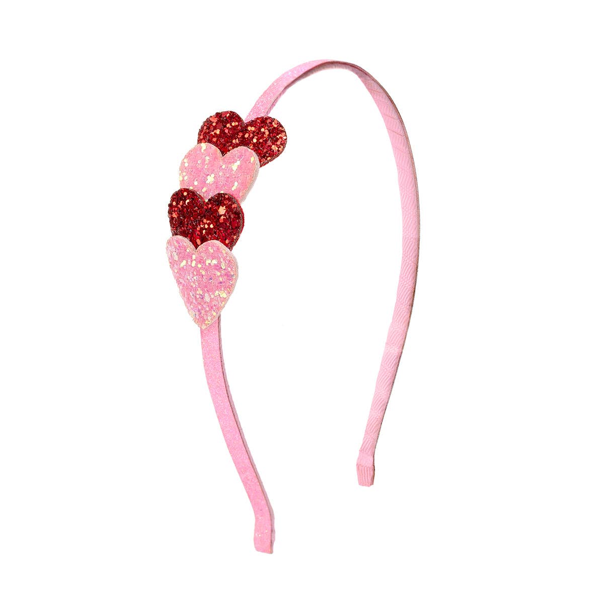 Pink and Red Glitter Hearts Valentine's Day Headband - Kids