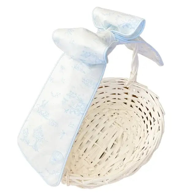 the basket next door Basket Bow - Blue Toile with Blue Cording