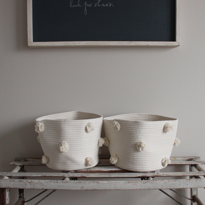 Pom Basket - Medium - Beige