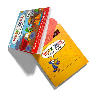 Carry Along Crayons & Coloring Book Kit - Work Zone