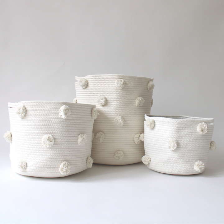 Pom Basket - Medium - Beige