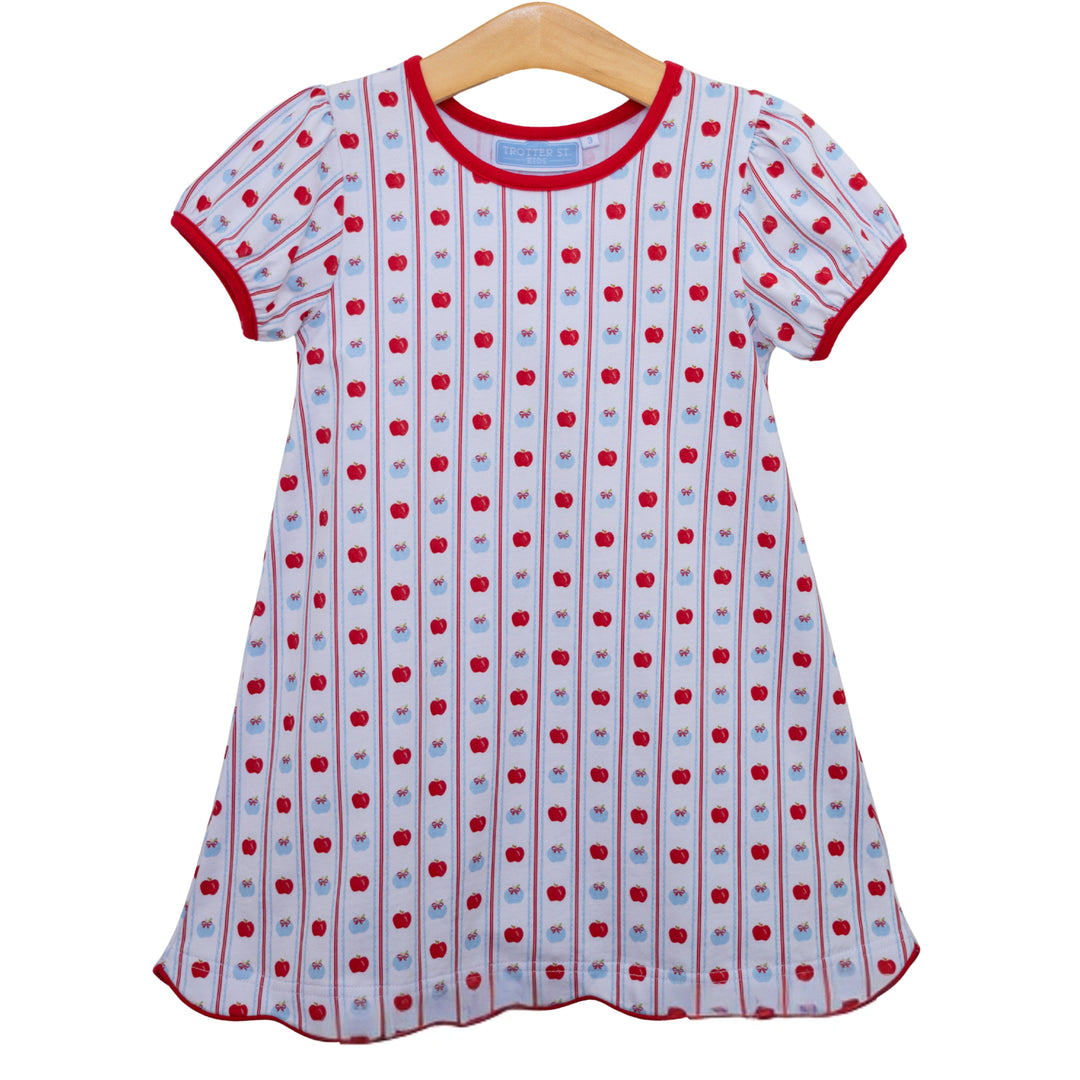 trotter street kids knit Dress - Apple Print