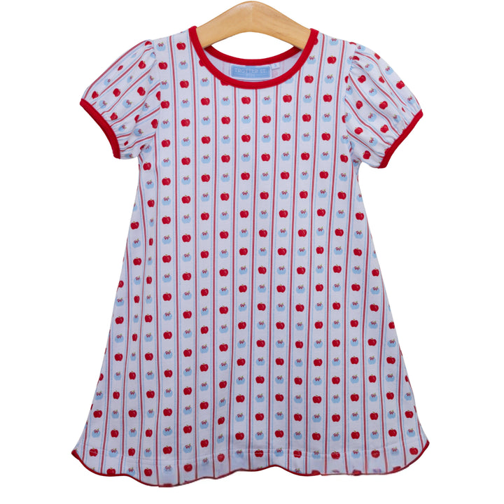 trotter street kids knit Dress - Apple Print