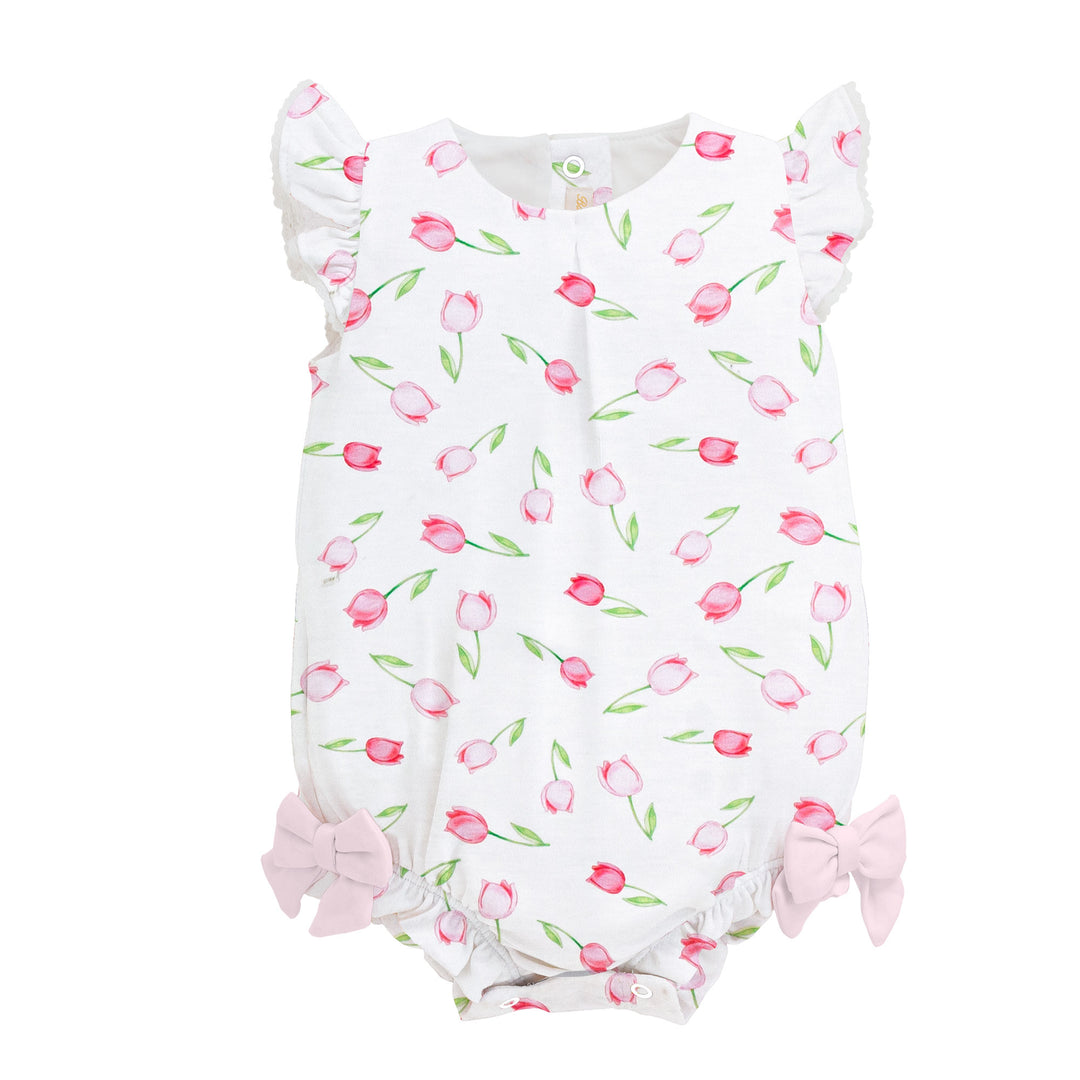 baby club chic ruffle Bubble - Tulips with Bows