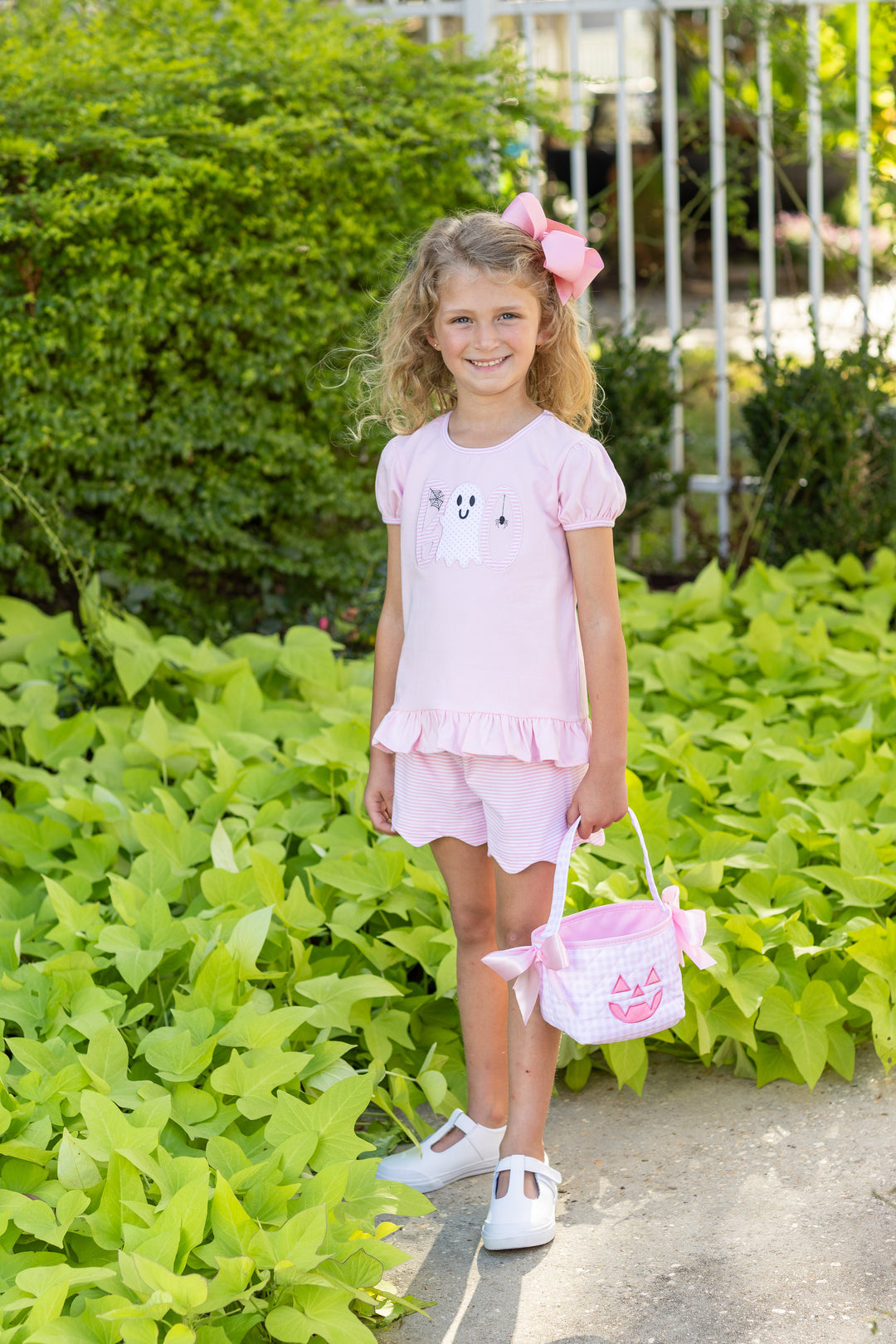 Scalloped Short Set - Pink Boo