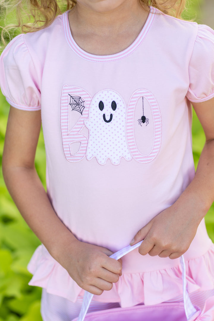 Scalloped Short Set - Pink Boo