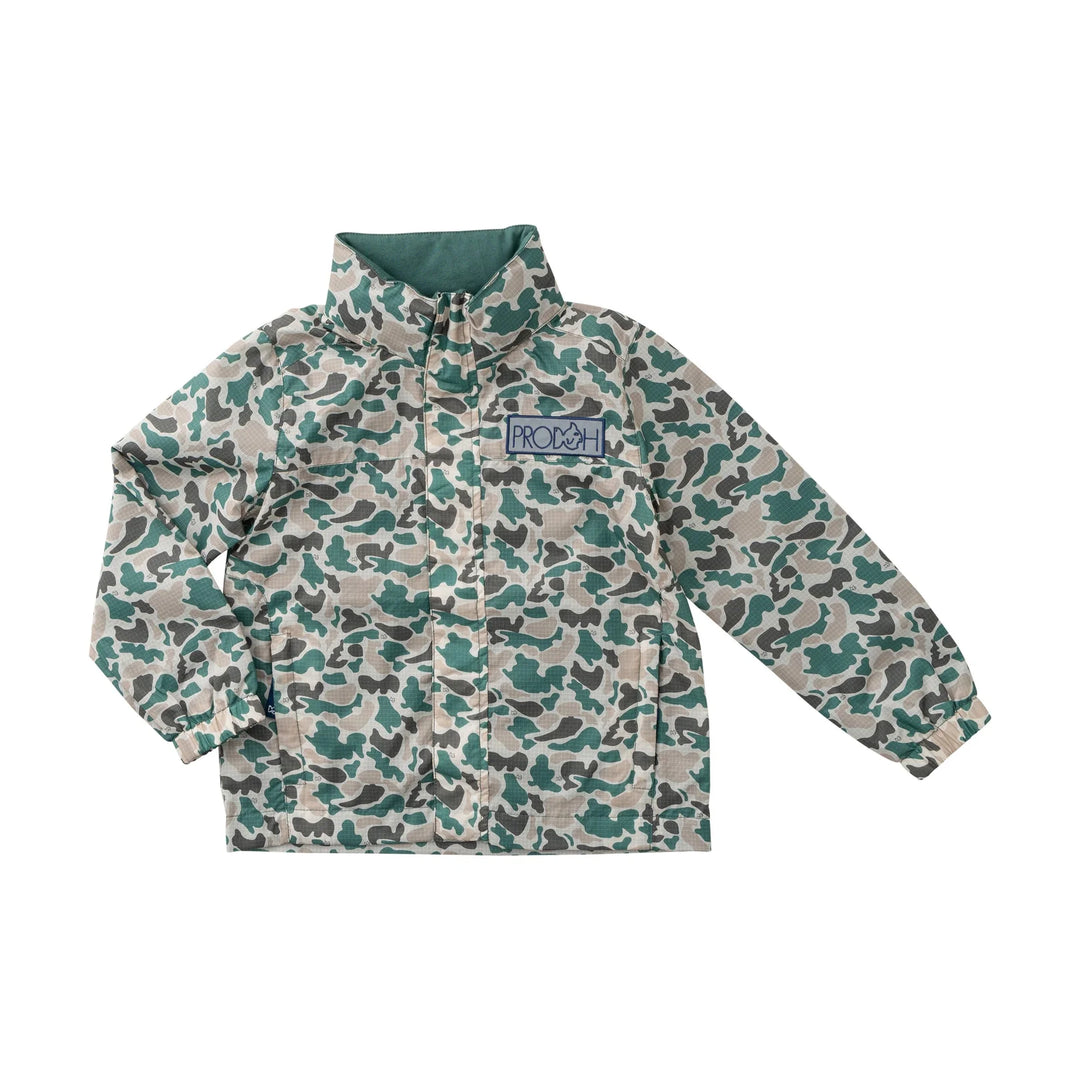 prodoh Boys Reflective Rain Jacket in Neutral Camo