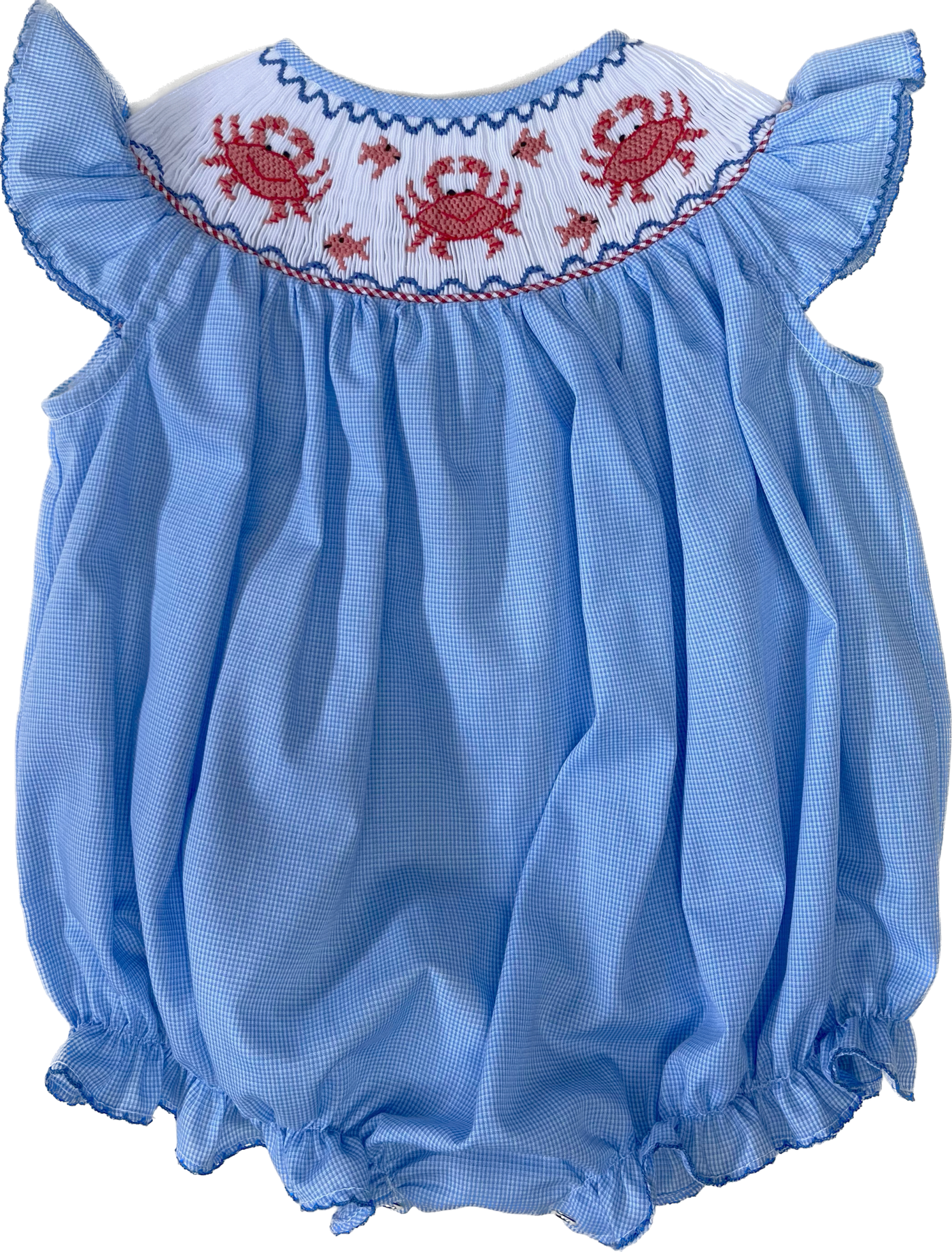 Emmie Smocked Bubble - Crabs