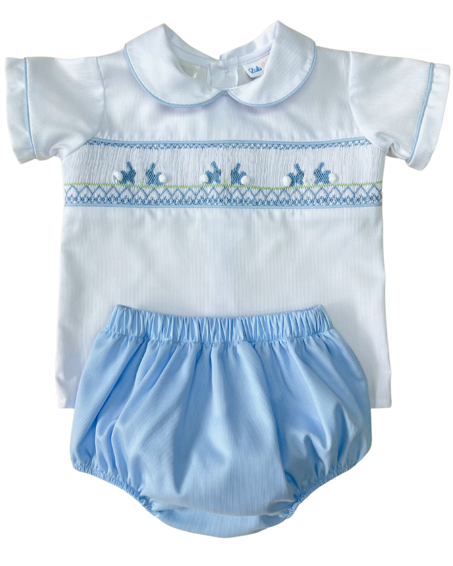 Champ Smocked Diaper Set - Bunny