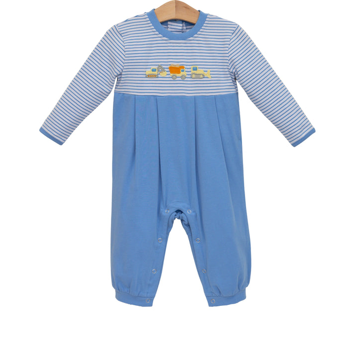 trotter street kids Romper - Construction Trucks