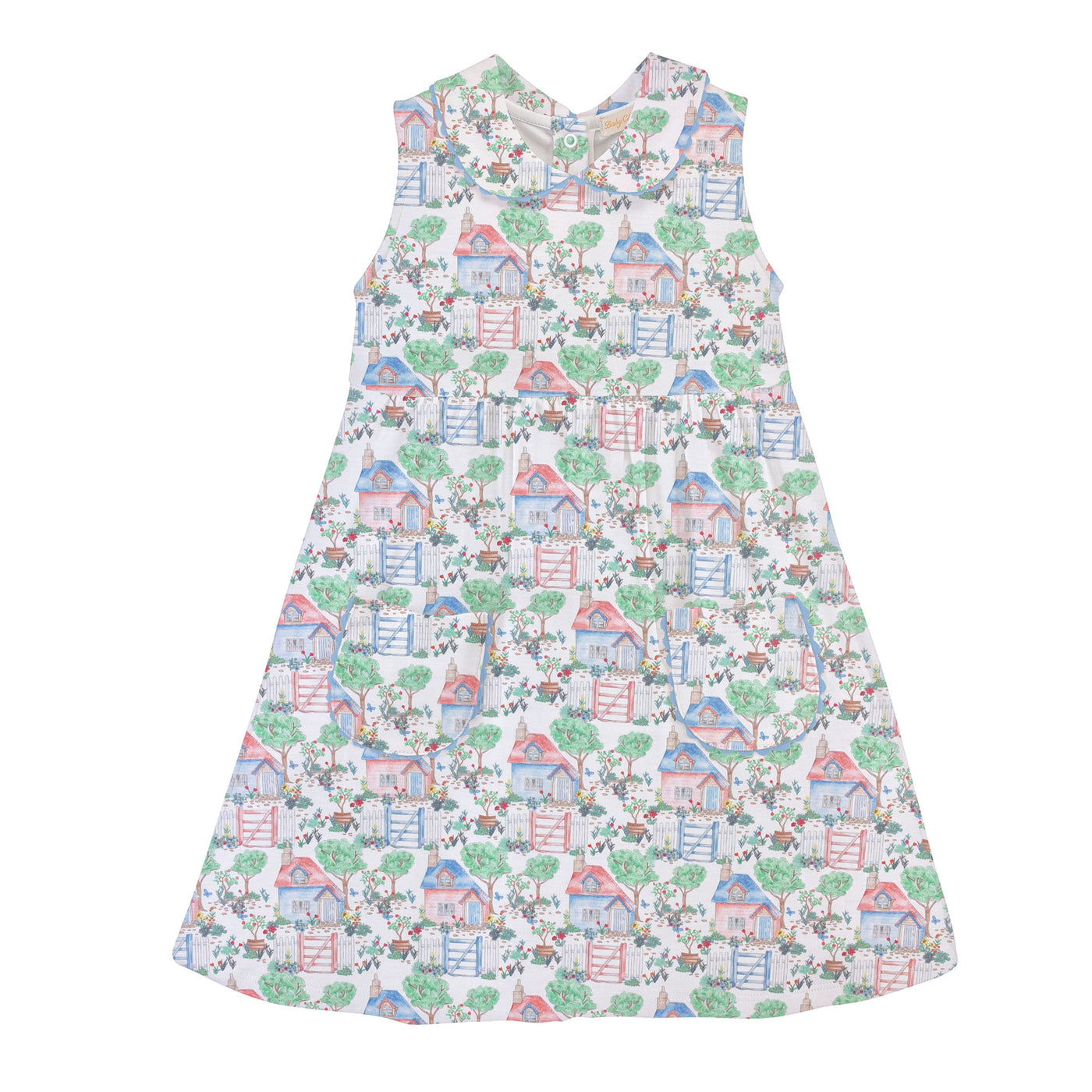 Dress - Cottage Garden Printed with Collar and Pockets