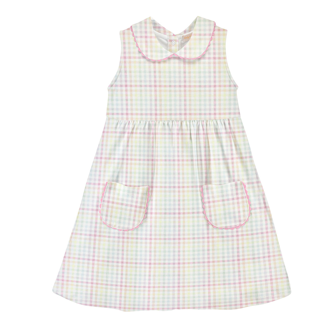 baby club chic Dress - Gingham Sunshine w/ Collar and Pockets