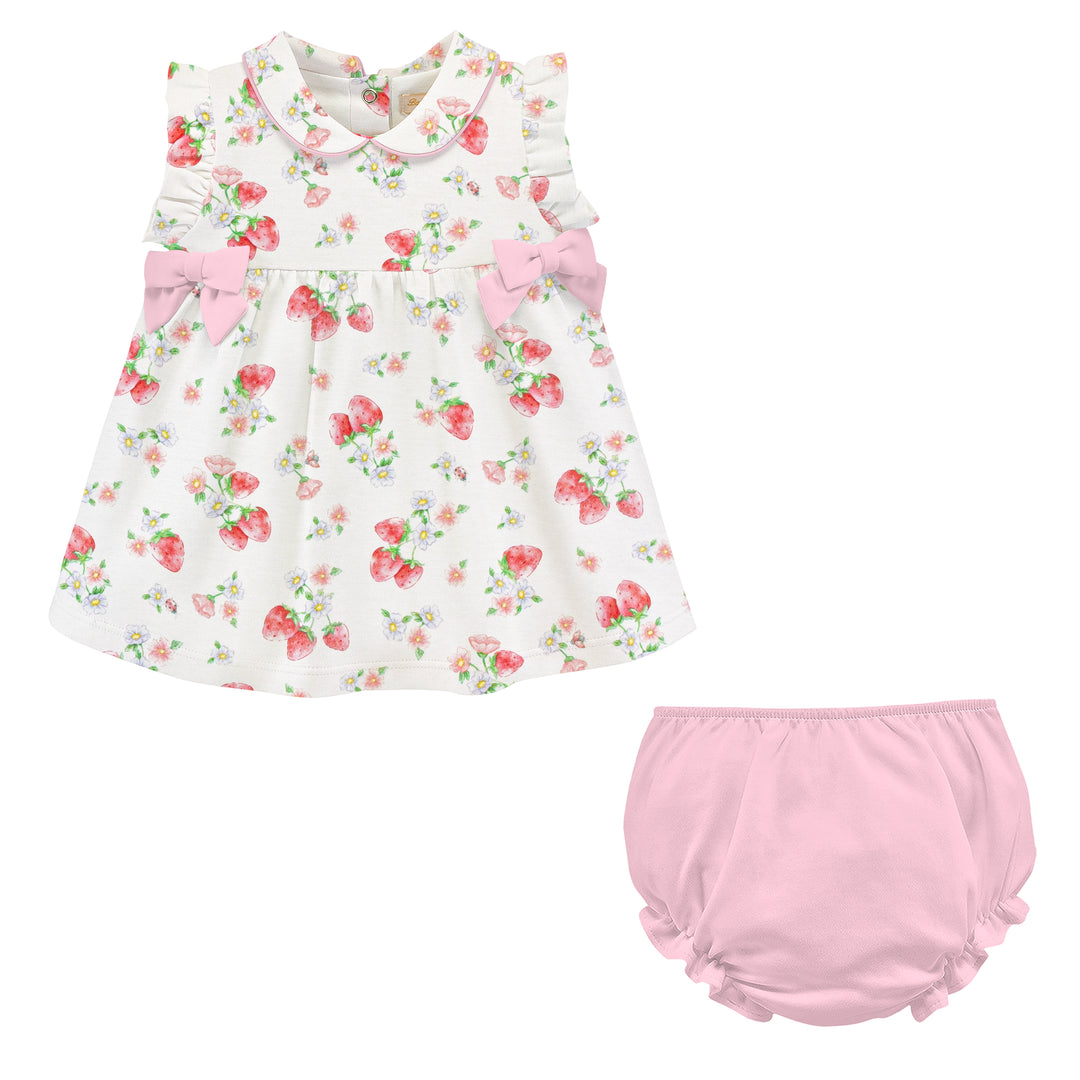 baby club chic Dress w/ Bows - Strawberry Kisses