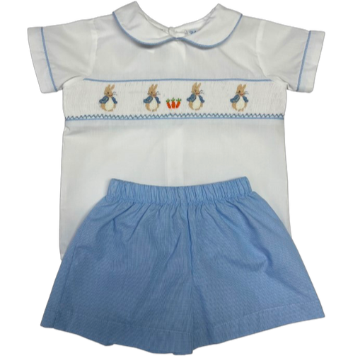 lulu bebe Drew Short Set - Peter Rabbit Smocked