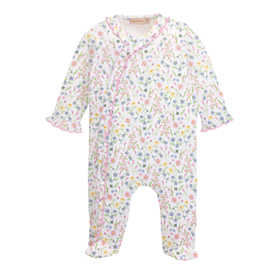 baby club chic Footie w/ Ruffles - Spring Blush