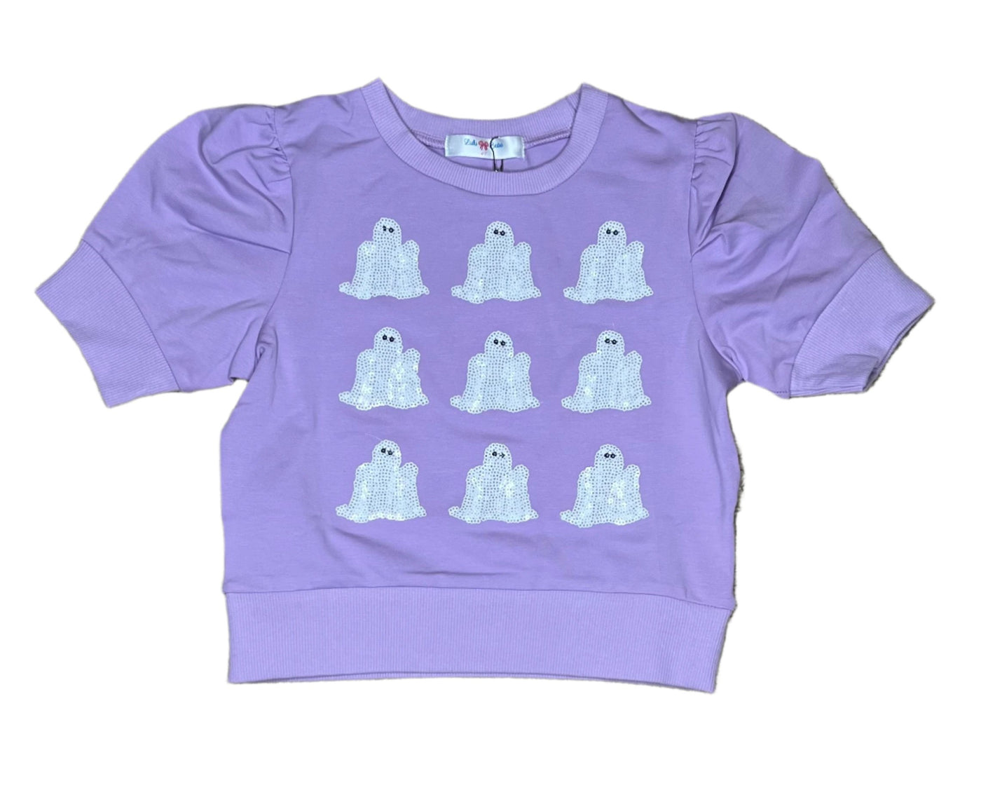 Lily Sequin Puff Shirt - Lavender Ghost