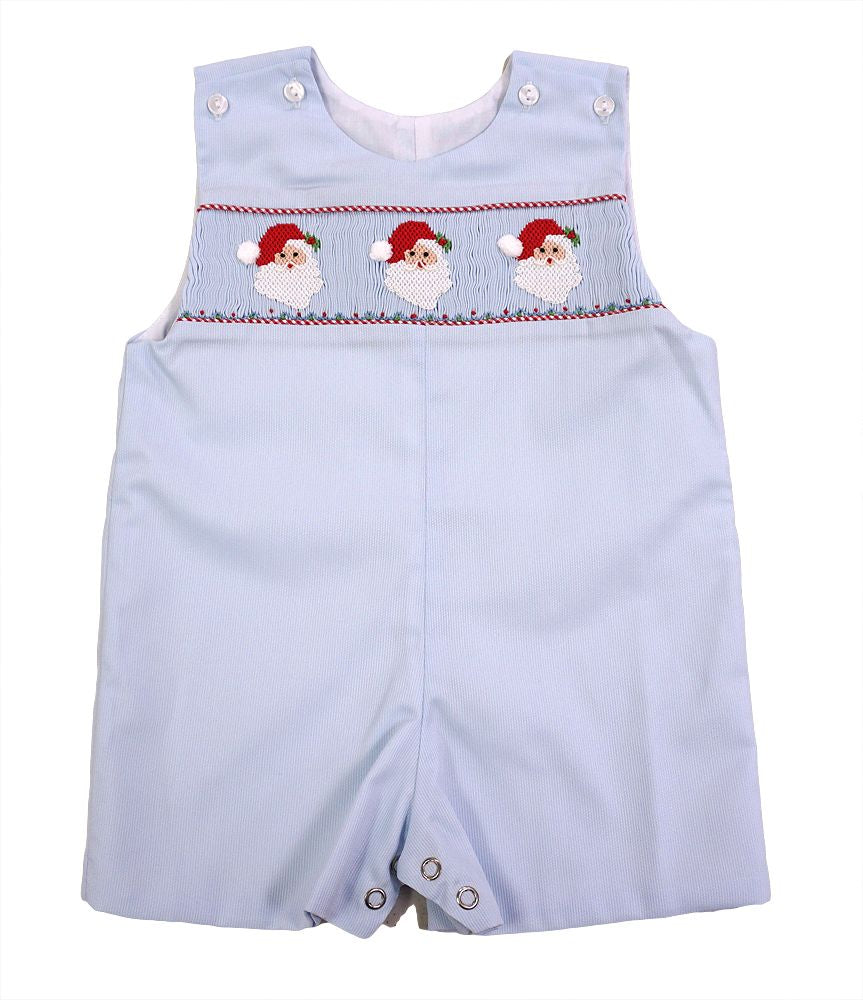 Pete Smocked Shortall - Blue Santa