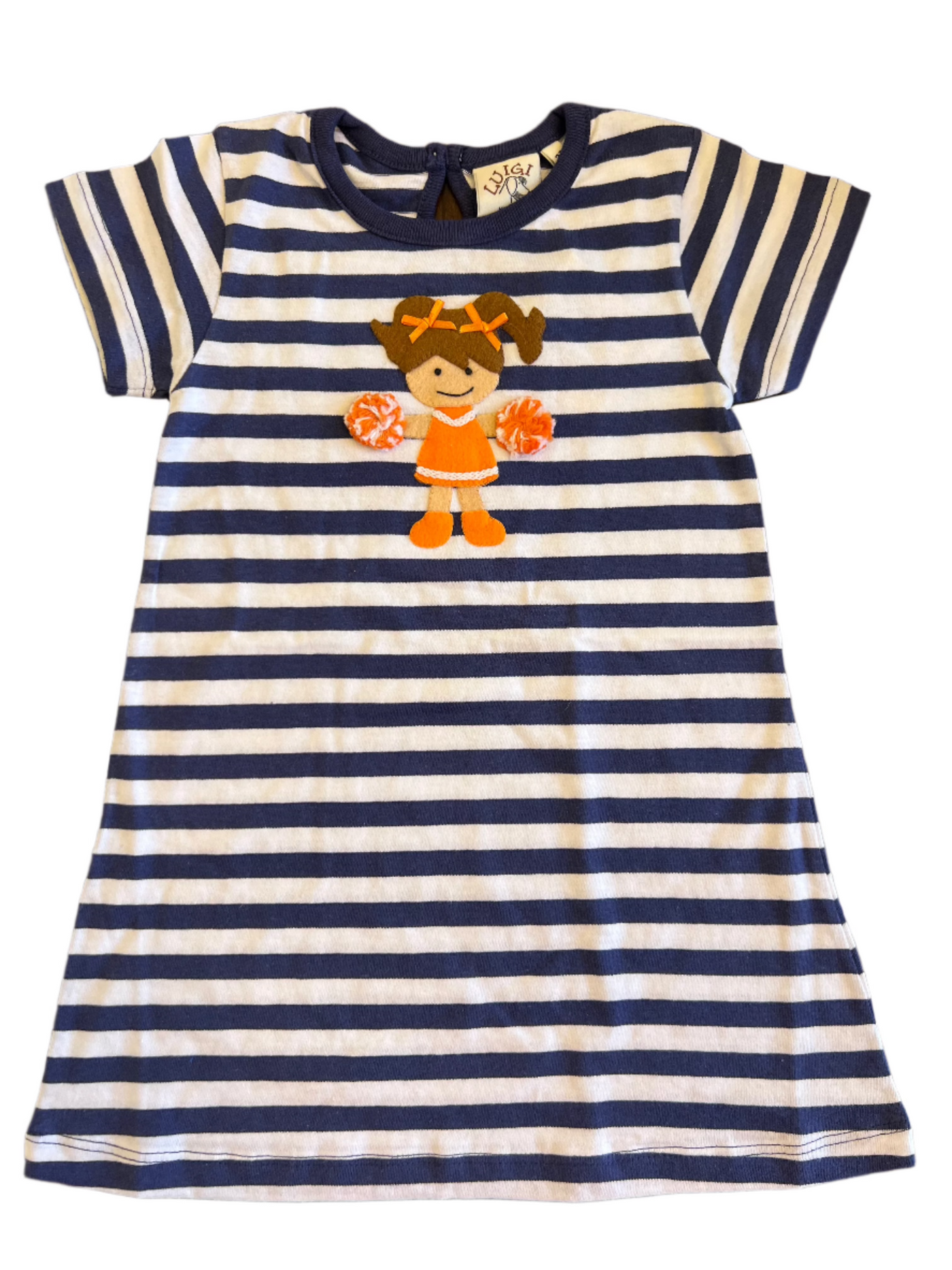 Dress - Blue Stripe with Orange Cheerleader