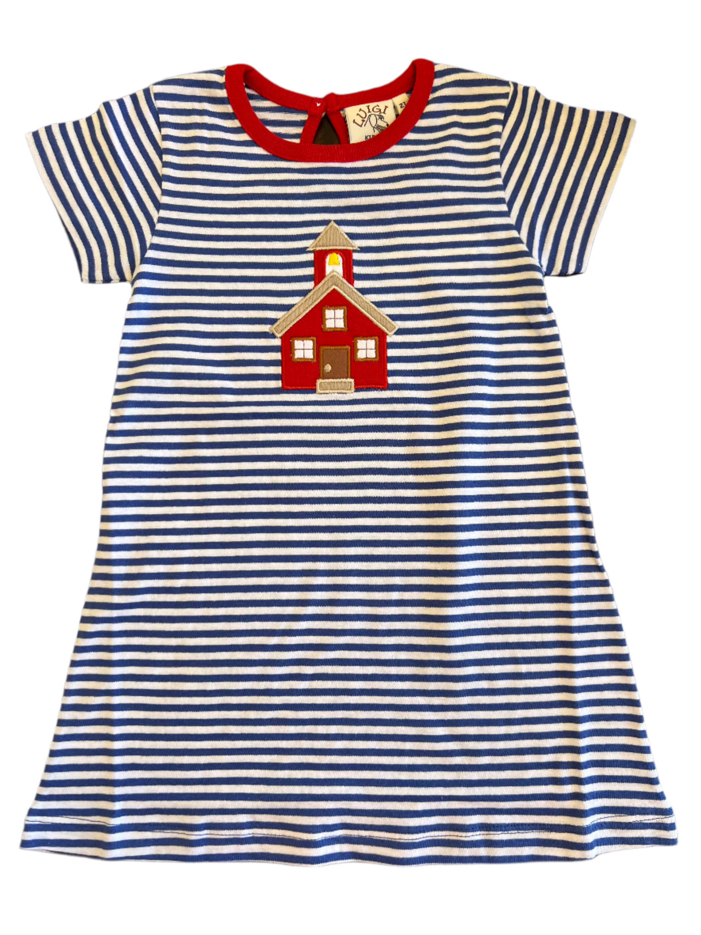 Dress - Blue Stripe with School