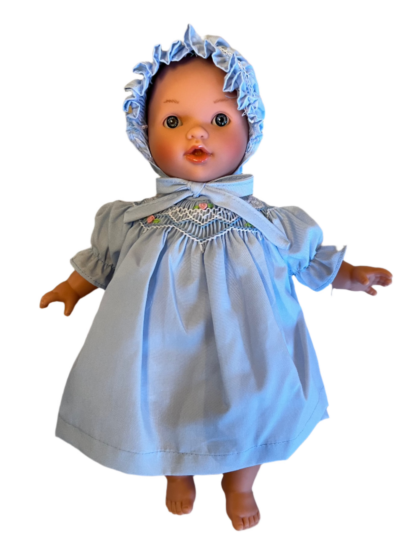 Abby 10" Doll - Blue Eyed - Blue Smocked Dress and Bonnet