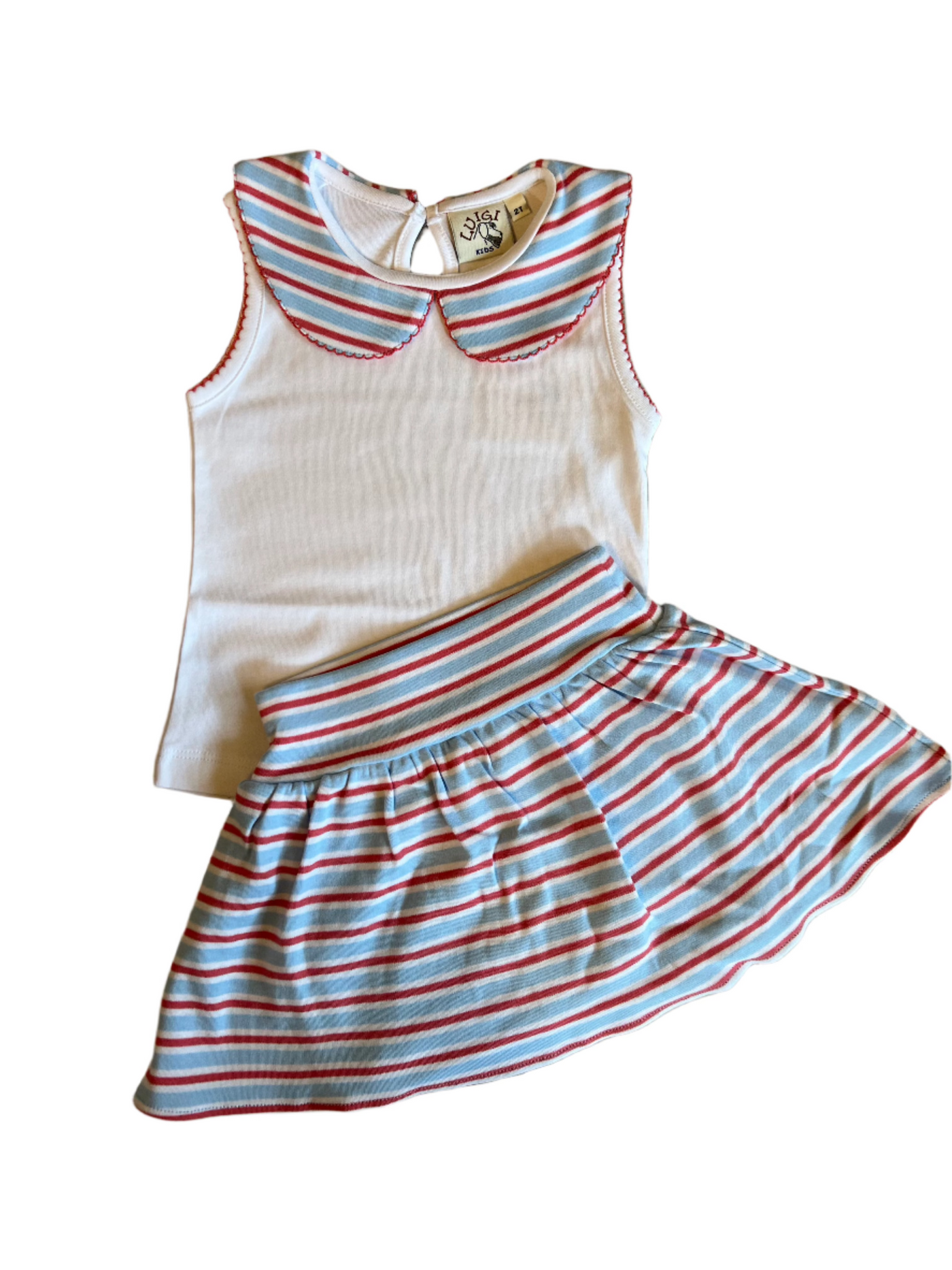 Skort SET - Red, White Blue Stripe