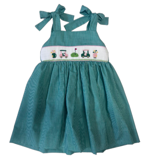 lulu bebe Jackie Smocked Dress - Golf