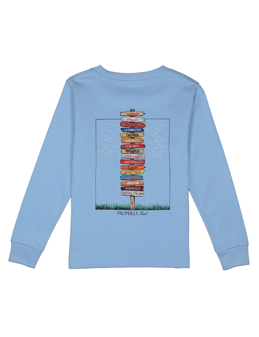 properly tied T-Shirt Long Sleeve - Southeastern Showdown - Light Blue gameday football