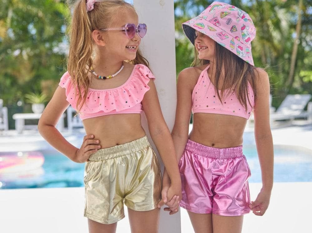 Shorts - Metallic Track - Gold