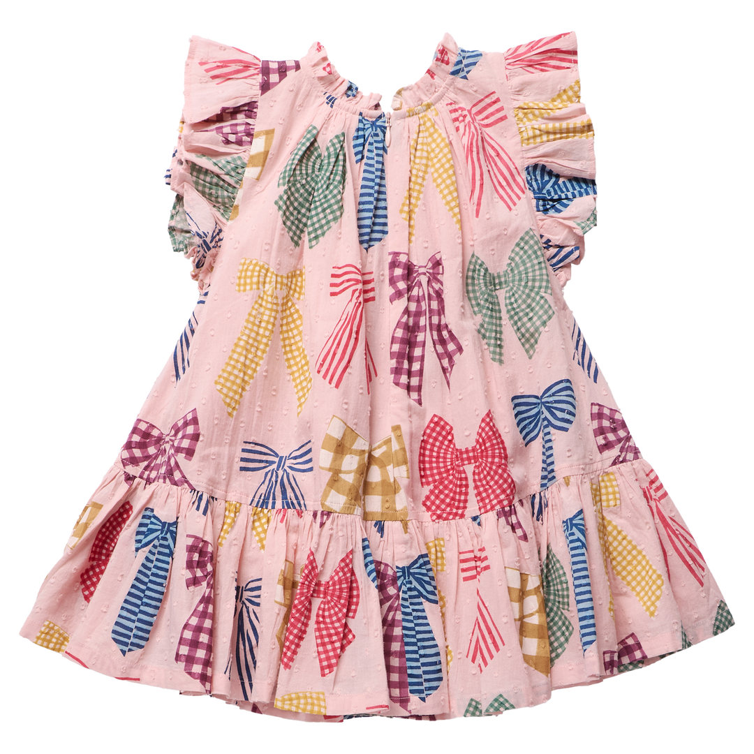 pink chicken Harper Dress - Patterned Bows