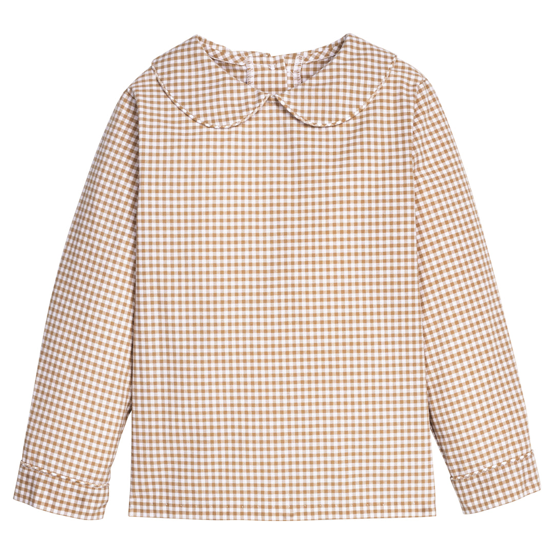 little english Peter Pan Shirt - Khaki Gingham