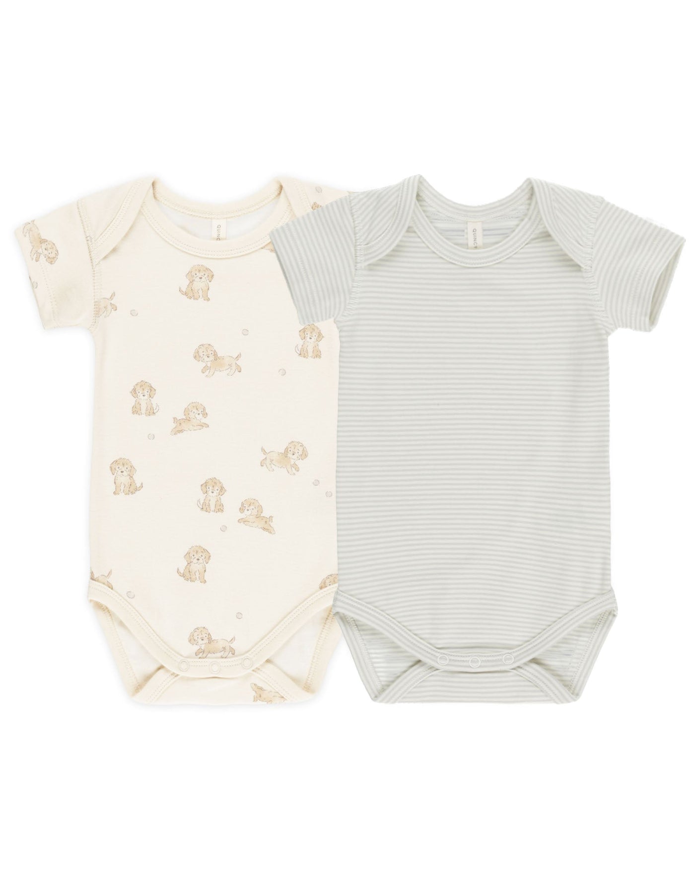 Bodysuit 2-Pack - Puppies & Blue Stripe