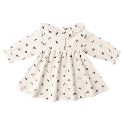 quincy mae Velour Baby Dress - Holly Berry
