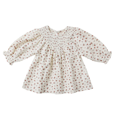 quincy mae V Smocked Dress - Winter Ditsy