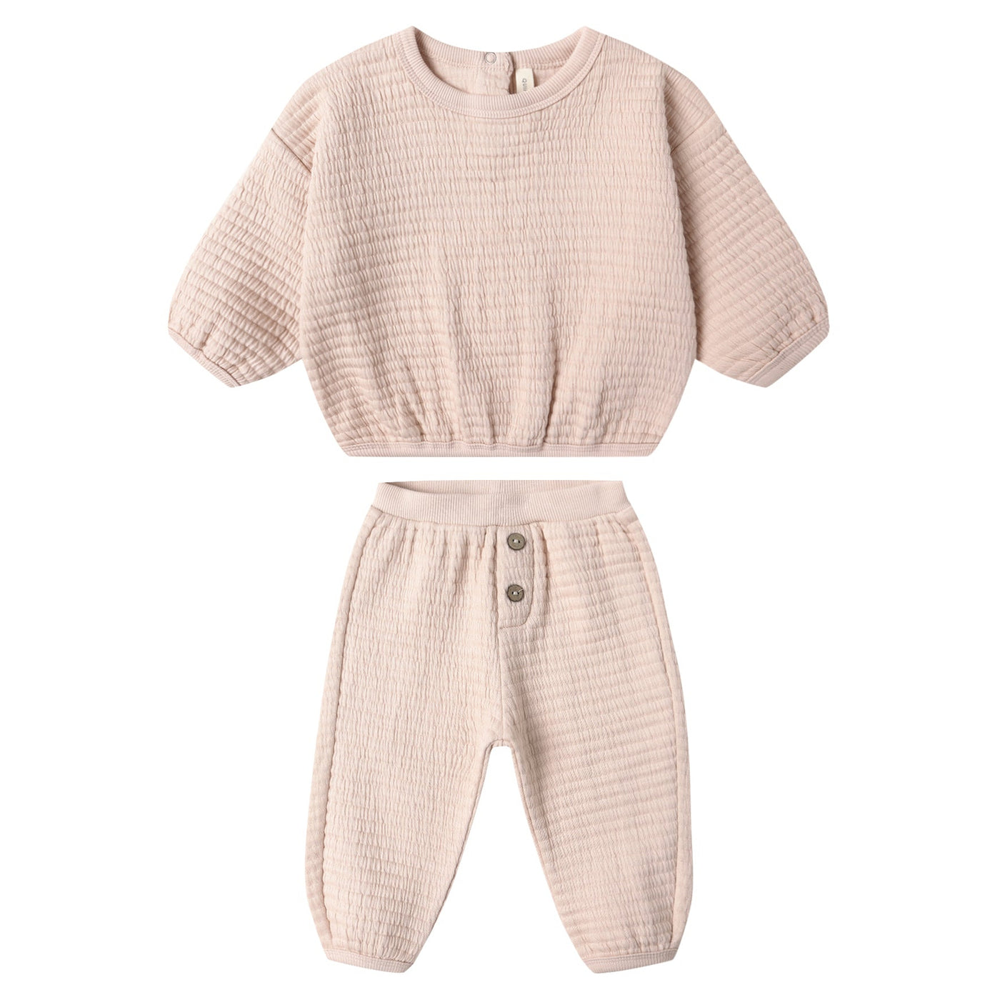 Quincy Mae Textured Sweat Set - Antique