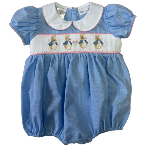 lulu bebe Rosie Smocked Bubble - Peter Rabbit