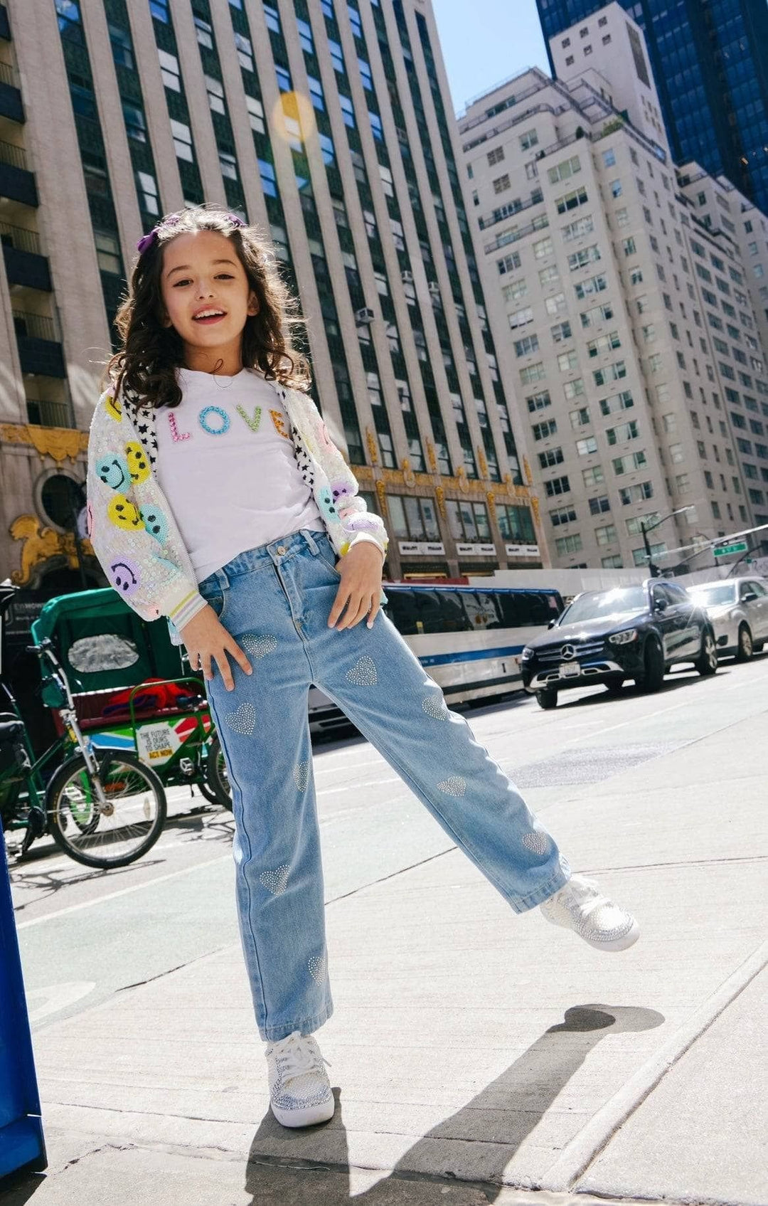 Sequin Bomber Jacket - Rainbow Emoji