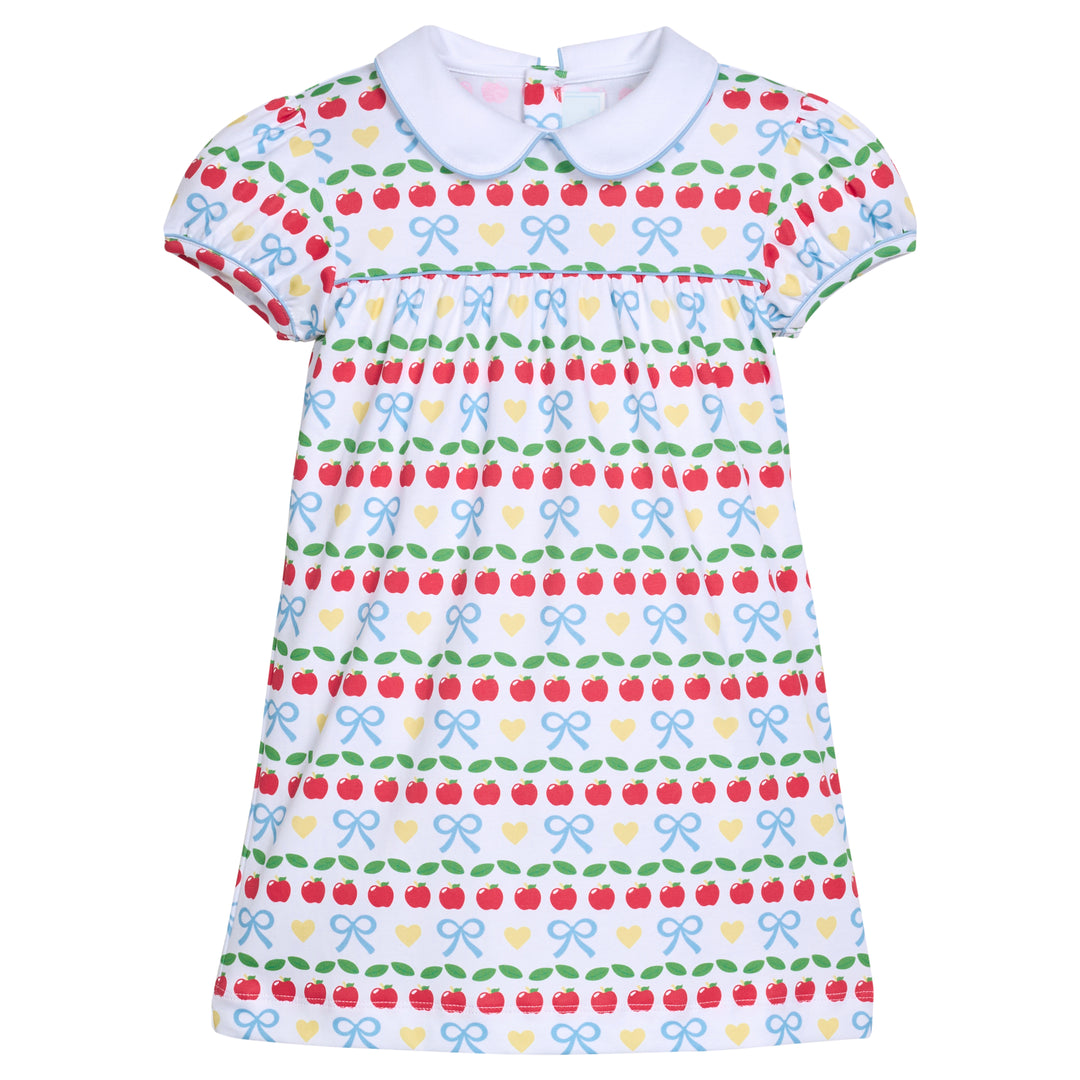 little english Evelyn Dress - Short Sleeve - Apple Days back to school