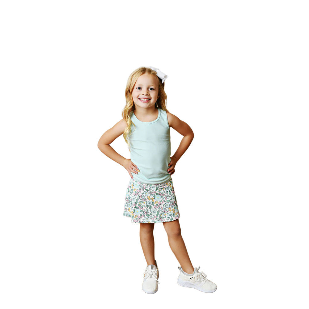 Tennis Skort - Aqua Bloom
